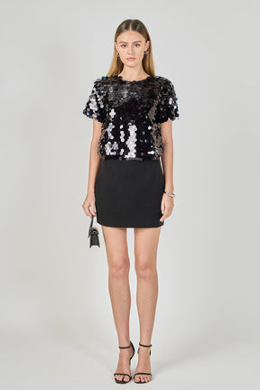 ENDLESS ROSE - Sequined Crop Top - TOPS available at Objectrare