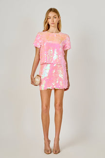 ENDLESS ROSE - Sequined Crop Top - TOPS available at Objectrare