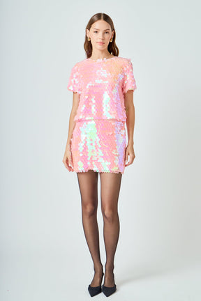 ENDLESS ROSE - Sequin Mini Skirt - SKIRTS available at Objectrare
