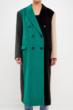 ENGLISH FACTORY - English Factory - Colorblock Double-Breasted Coat - COATS available at Objectrare