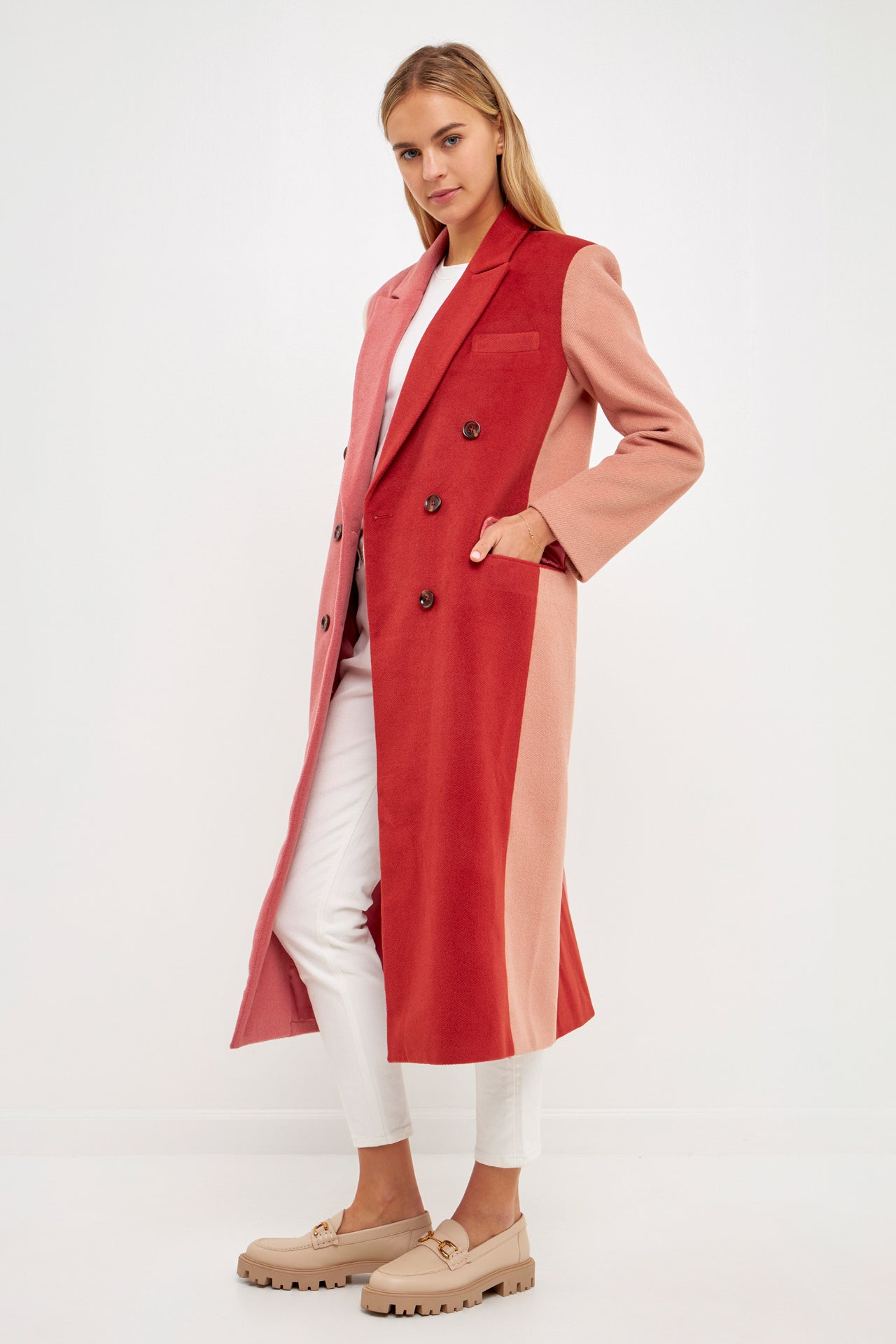 ENGLISH FACTORY - English Factory - Colorblock Double-Breasted Coat - COATS available at Objectrare