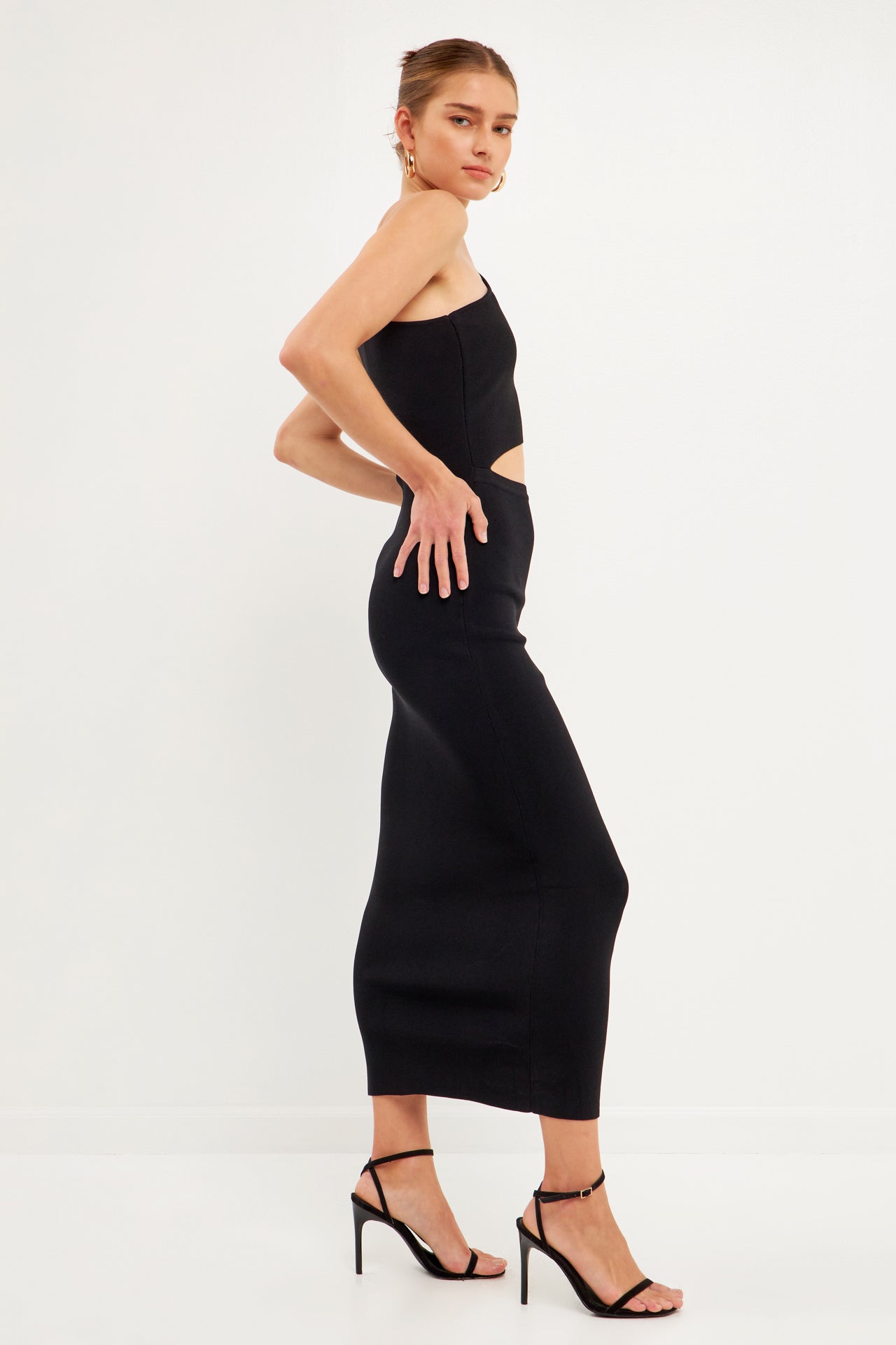 ENDLESS ROSE - One Shoulder Cutout Maxi Dress - DRESSES available at Objectrare