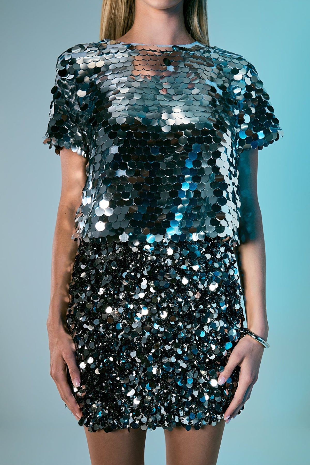 ENDLESS ROSE - Sequined Crop Top - TOPS available at Objectrare