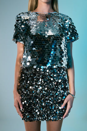 ENDLESS ROSE - Sequined Crop Top - TOPS available at Objectrare