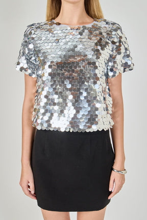 ENDLESS ROSE - Sequined Crop Top - TOPS available at Objectrare