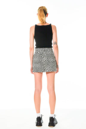 GREY LAB - High Waisted Warped Mini Skirt - SKIRTS available at Objectrare