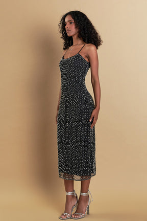 ENDLESS ROSE - Premium Pearl Beaded Maxi Dress - DRESSES available at Objectrare