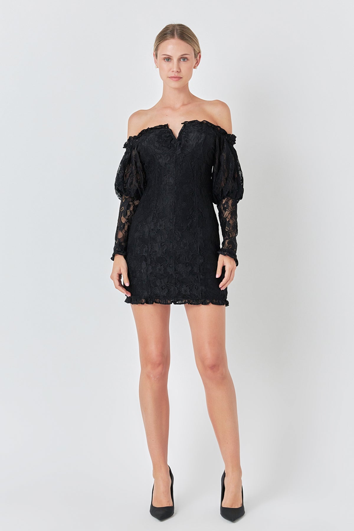 ENDLESS ROSE - Off the Shoulder Fitted Mini Dress - DRESSES available at Objectrare