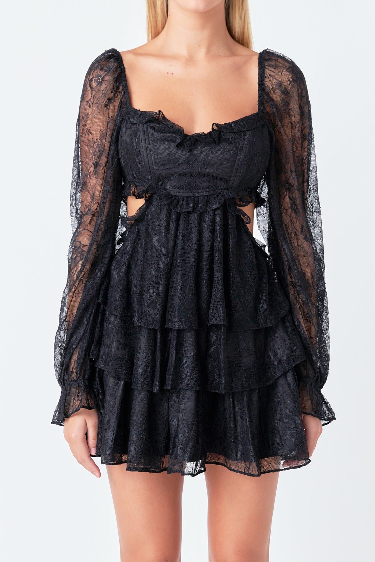 ENDLESS ROSE - Premium Lace Mini Dress - DRESSES available at Objectrare