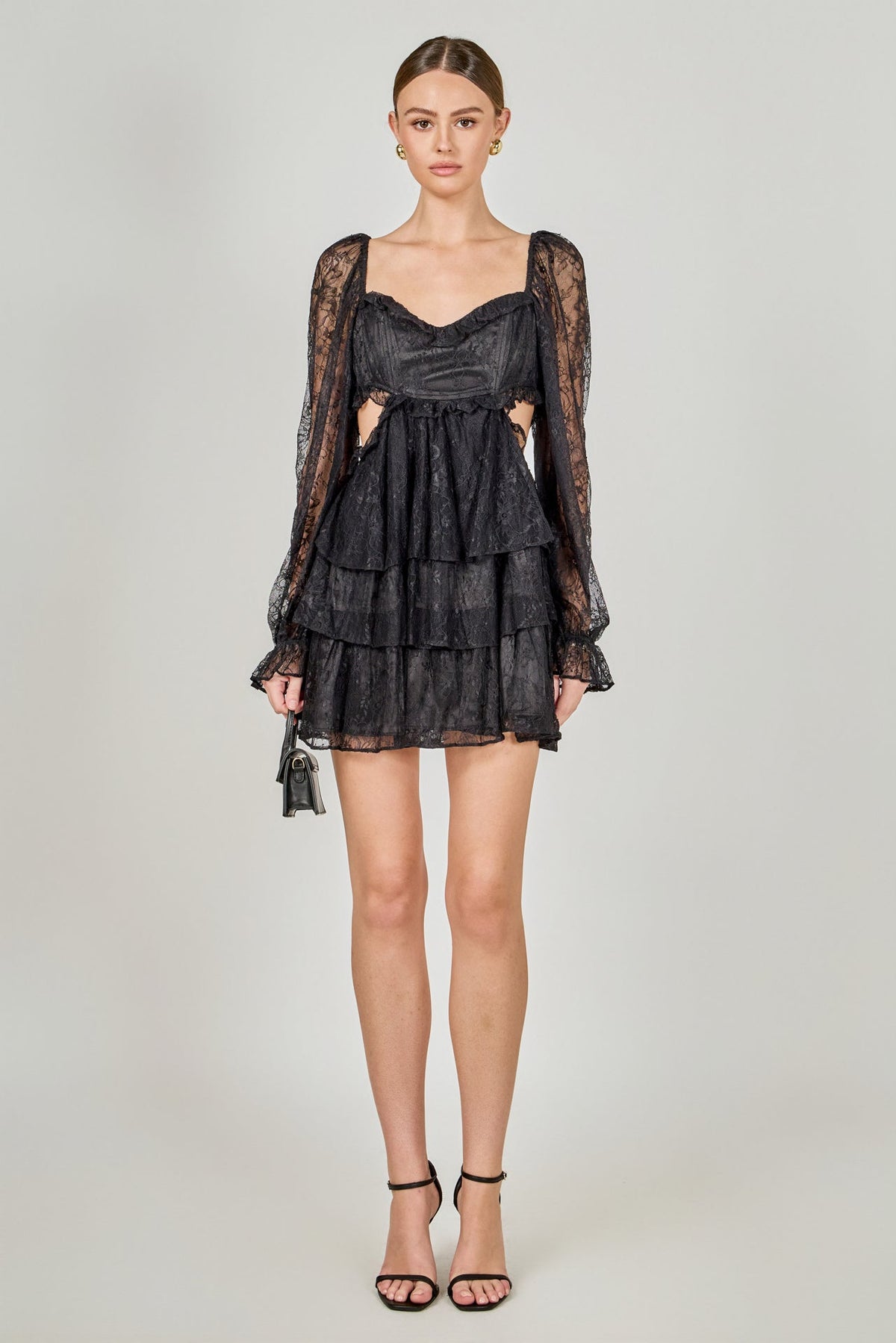 ENDLESS ROSE - Premium Cut-out Lace Mini Dress - DRESSES available at Objectrare