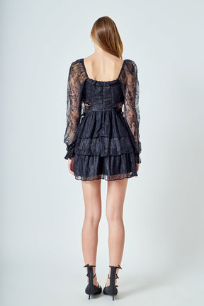 ENDLESS ROSE - Premium Cut-out Lace Mini Dress - DRESSES available at Objectrare