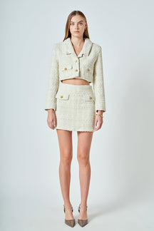 ENDLESS ROSE - Premium Tweed Mini Skirt - SKIRTS available at Objectrare