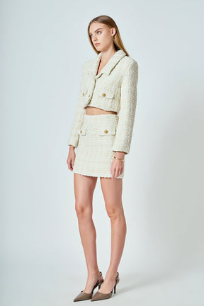 ENDLESS ROSE - Premium Tweed Mini Skirt - SKIRTS available at Objectrare