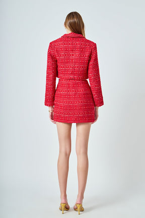 ENDLESS ROSE - Premium Tweed Mini Skirt - SKIRTS available at Objectrare