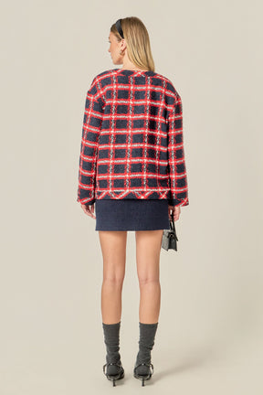ENGLISH FACTORY - Plaid Boucle Jacket - JACKETS available at Objectrare