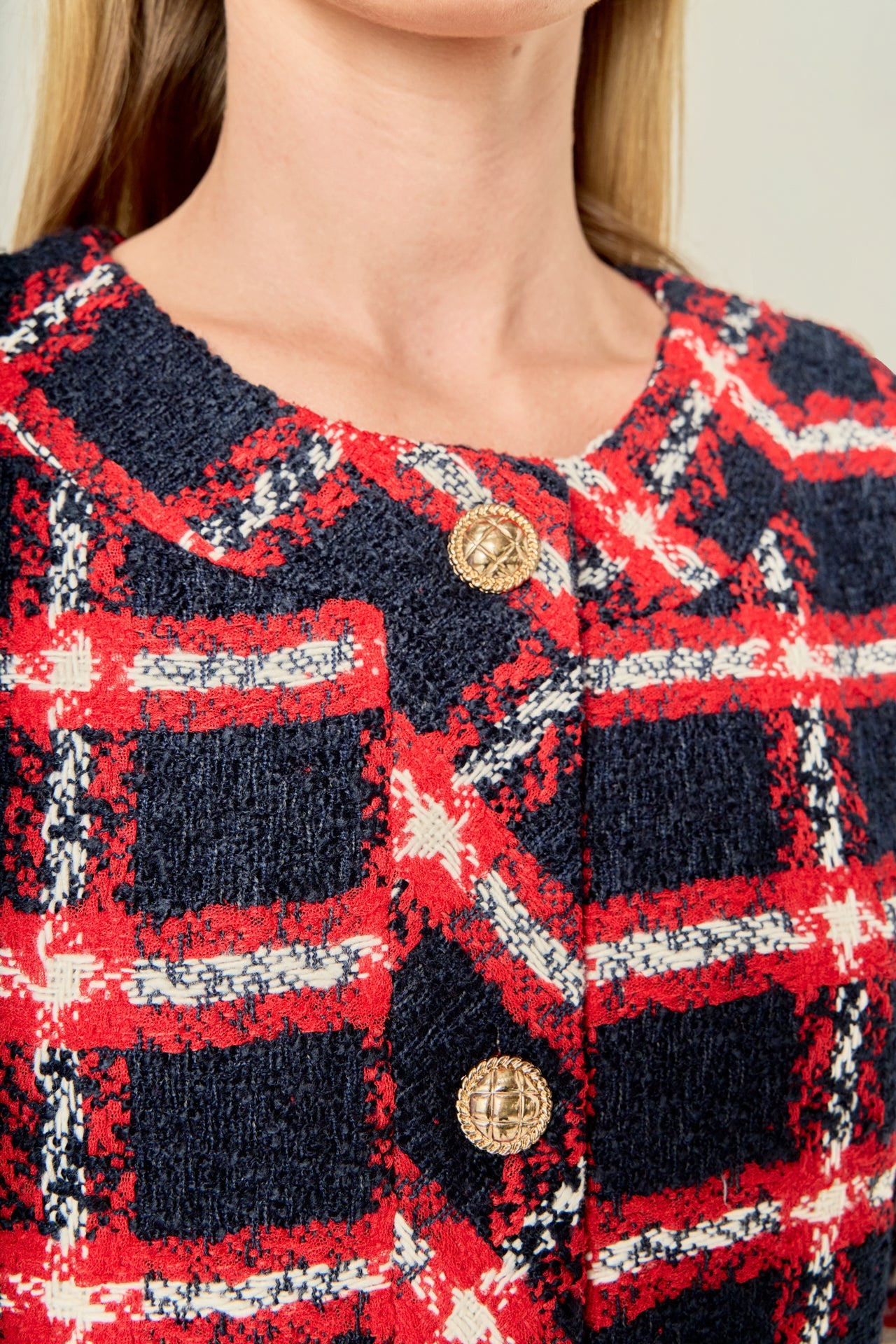 ENGLISH FACTORY - Plaid Boucle Jacket - JACKETS available at Objectrare