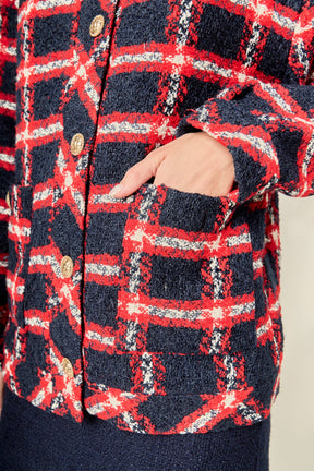 ENGLISH FACTORY - Plaid Boucle Jacket - JACKETS available at Objectrare