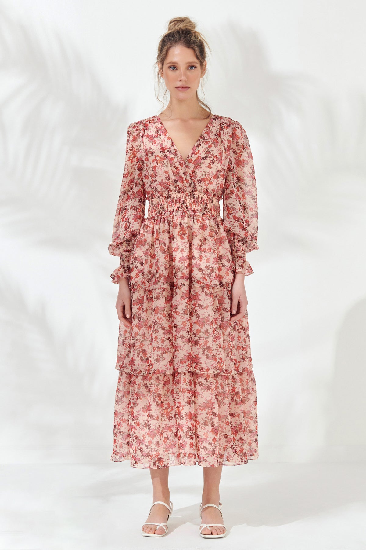 ENDLESS ROSE - Floral Long-Sleeve Maxi Dress - DRESSES available at Objectrare