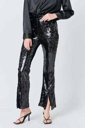 ENDLESS ROSE - Sequin Flare Pants - PANTS available at Objectrare