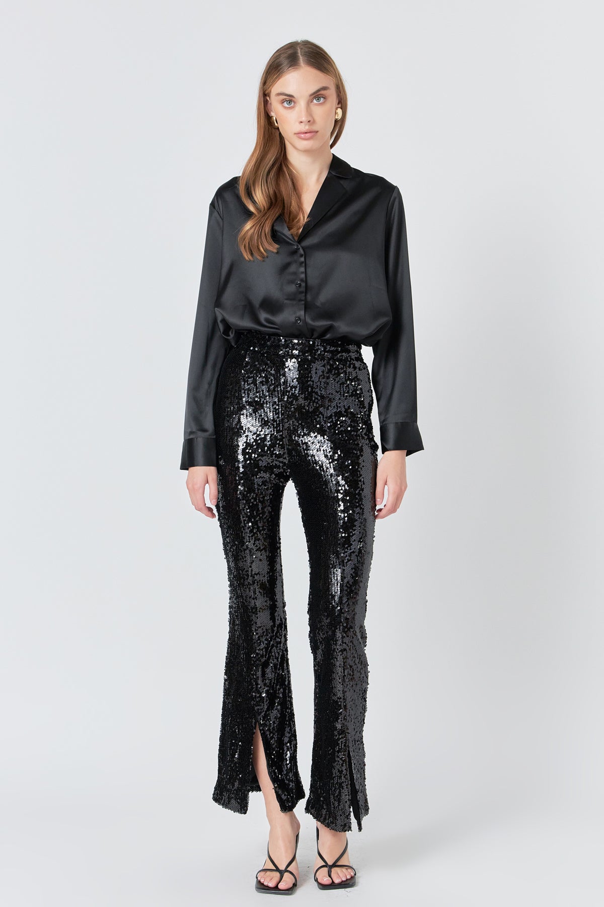 ENDLESS ROSE - Sequin Flare Pants - PANTS available at Objectrare