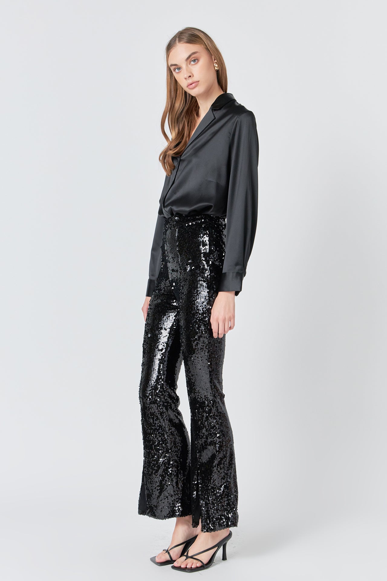 ENDLESS ROSE - Sequin Flare Pants - PANTS available at Objectrare