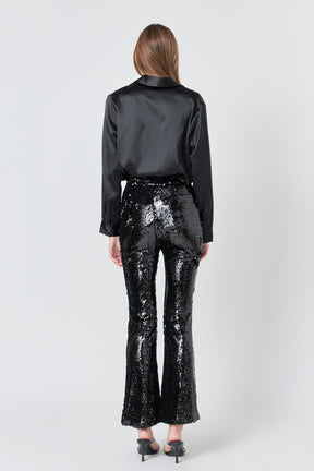 ENDLESS ROSE - Sequin Flare Pants - PANTS available at Objectrare