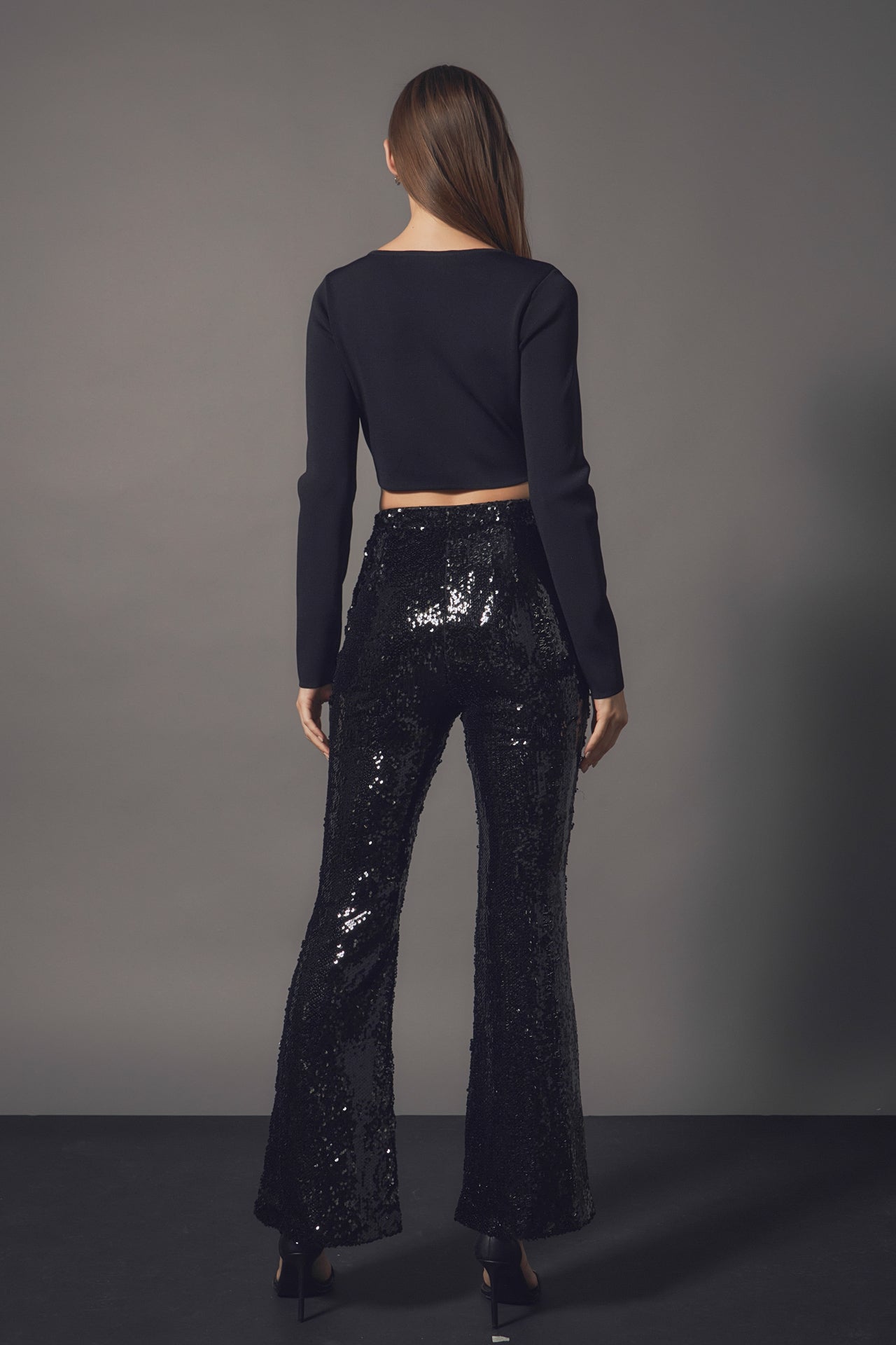 ENDLESS ROSE - Endless Rose - Sequin Flare Pants - PANTS available at Objectrare