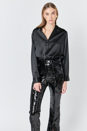 ENDLESS ROSE - Sequin Flare Pants - PANTS available at Objectrare