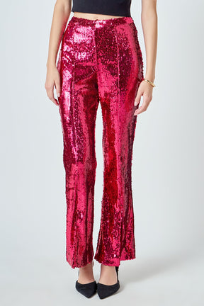ENDLESS ROSE - Sequin Flare Pants - PANTS available at Objectrare