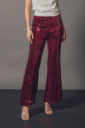 ENDLESS ROSE - Sequin Flare Pants - PANTS available at Objectrare