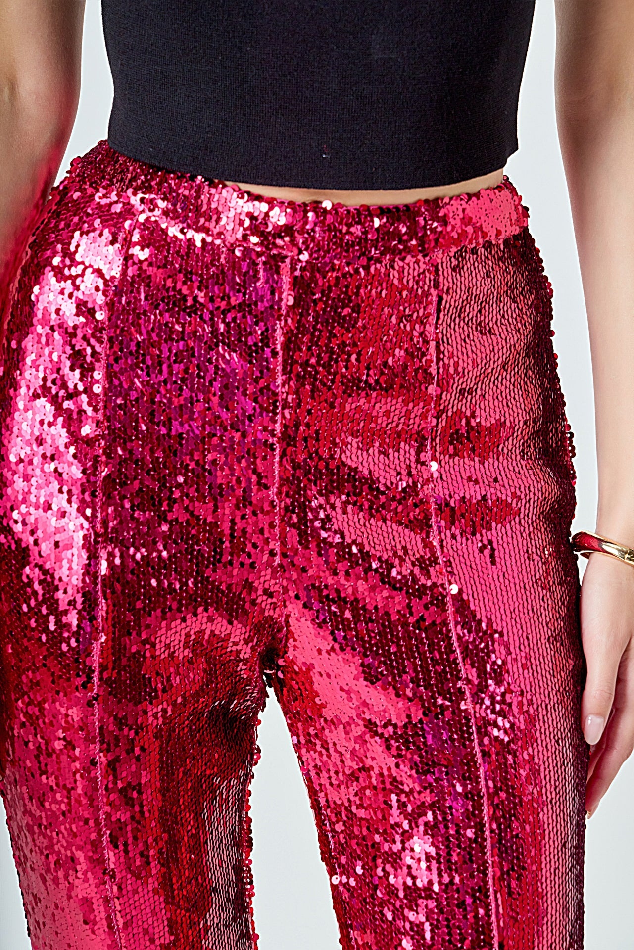 ENDLESS ROSE - Sequin Flare Pants - PANTS available at Objectrare