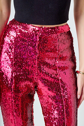 ENDLESS ROSE - Sequin Flare Pants - PANTS available at Objectrare