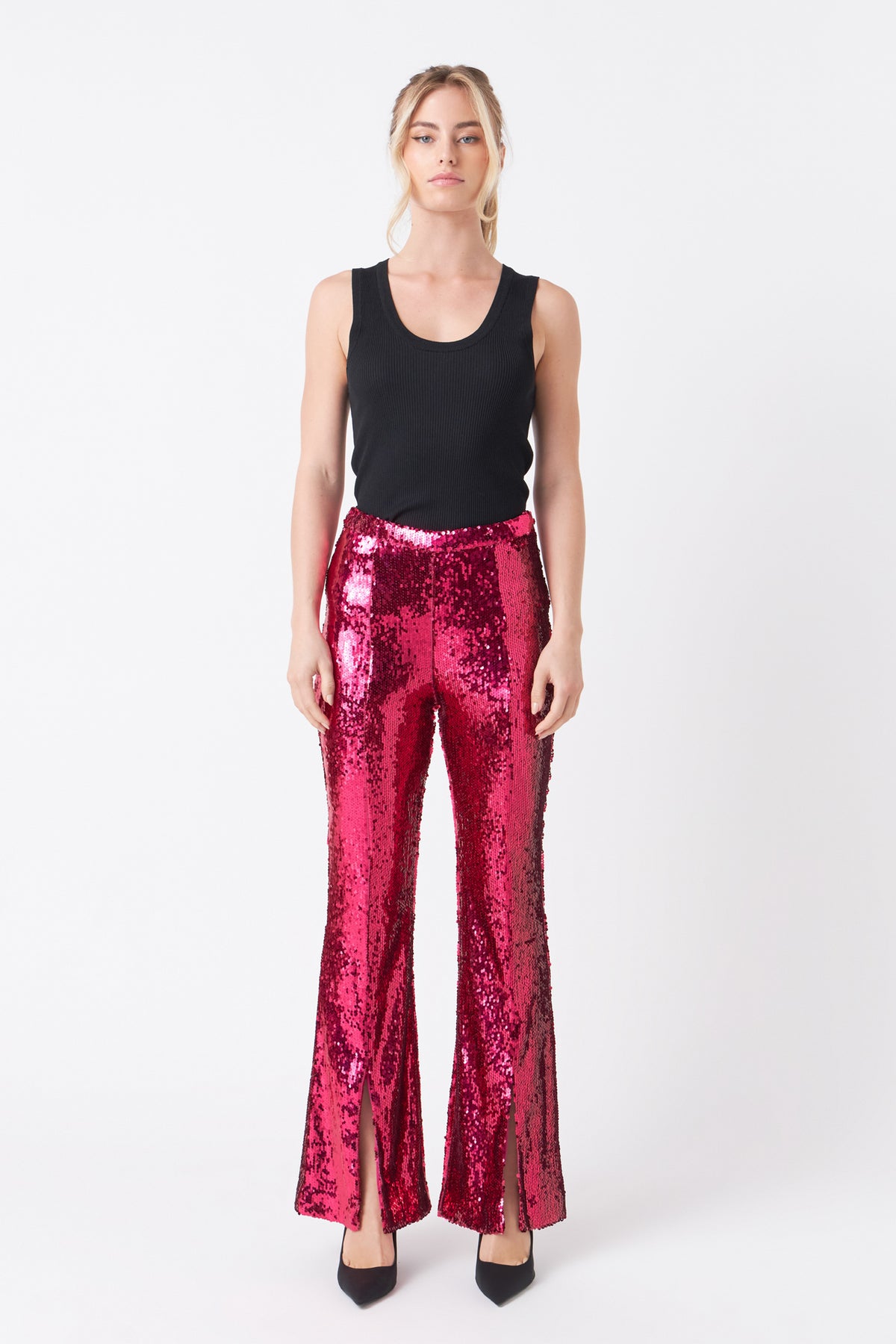 ENDLESS ROSE - Sequin Flare Pants - PANTS available at Objectrare