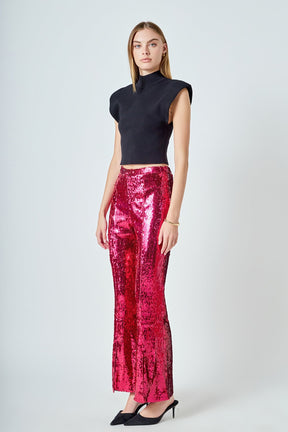 ENDLESS ROSE - Sequin Flare Pants - PANTS available at Objectrare