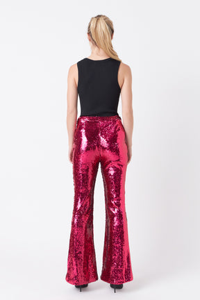 ENDLESS ROSE - Sequin Flare Pants - PANTS available at Objectrare