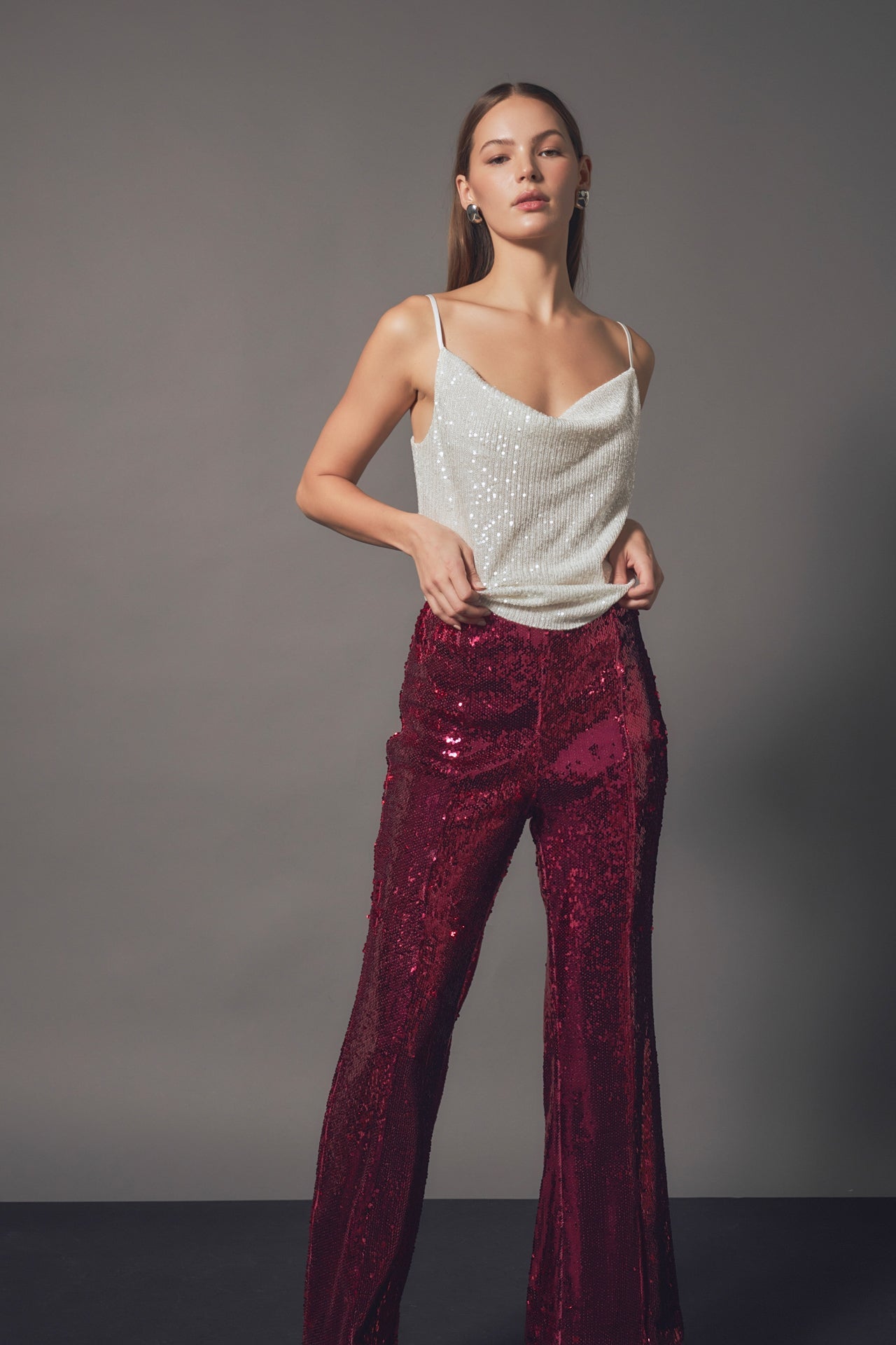 ENDLESS ROSE - Sequin Flare Pants - PANTS available at Objectrare