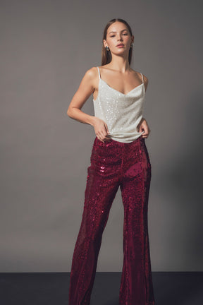 ENDLESS ROSE - Sequin Flare Pants - PANTS available at Objectrare