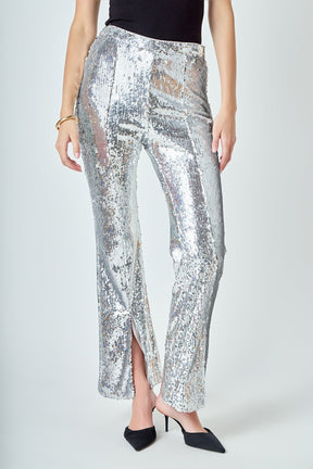 ENDLESS ROSE - Sequin Flare Pants - PANTS available at Objectrare