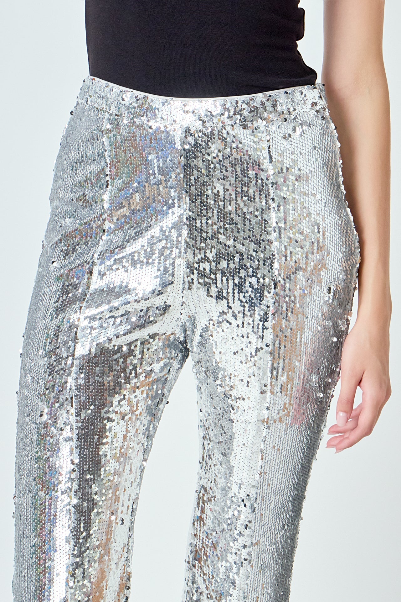 ENDLESS ROSE - Sequin Flare Pants - PANTS available at Objectrare