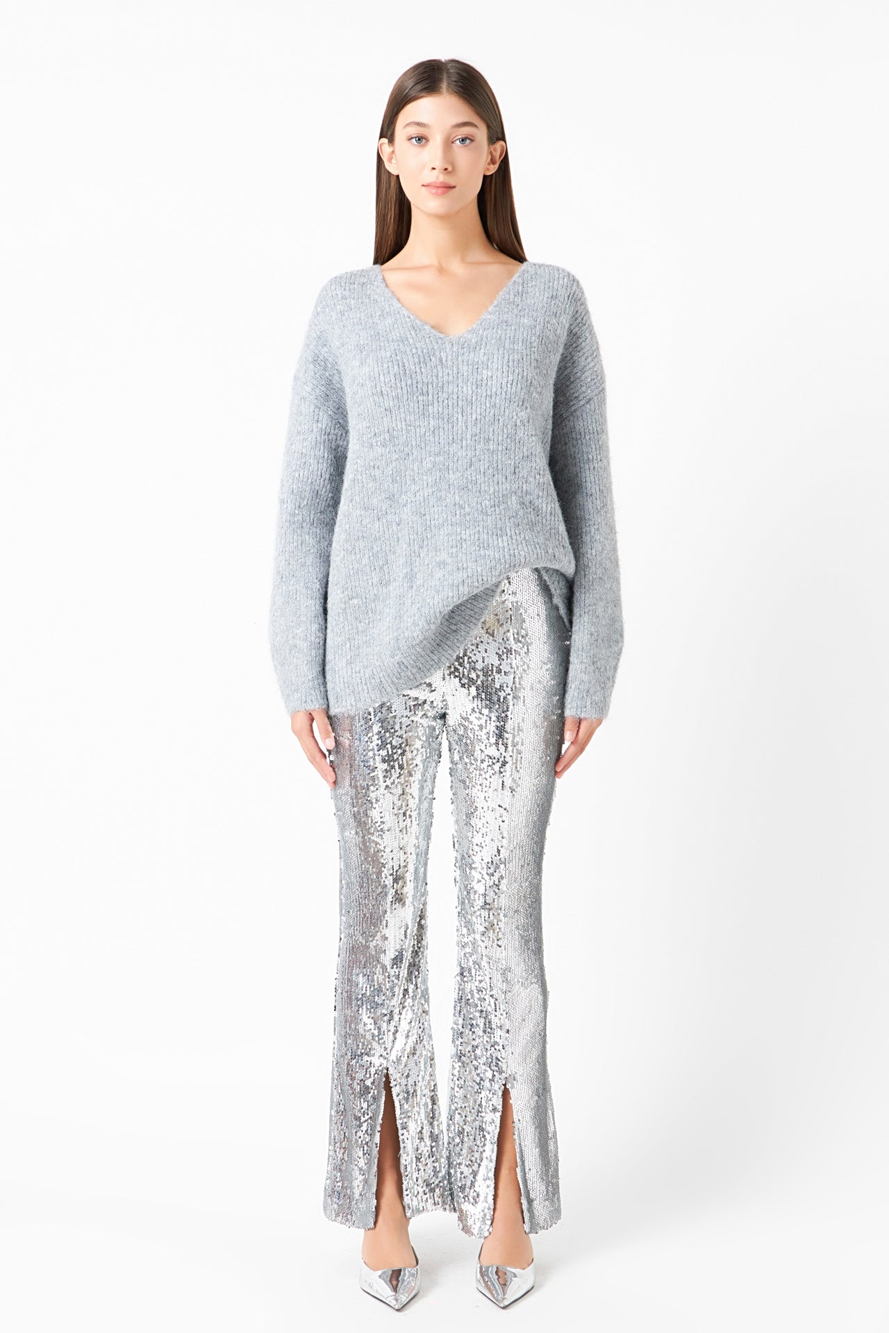 ENDLESS ROSE - Sequin Flare Pants - PANTS available at Objectrare