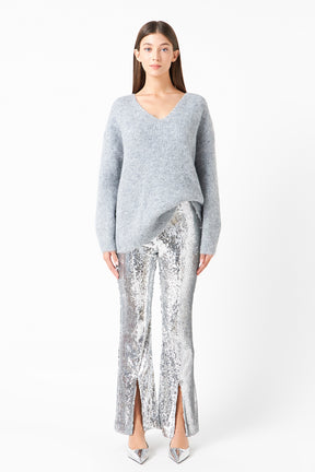 ENDLESS ROSE - Sequin Flare Pants - PANTS available at Objectrare