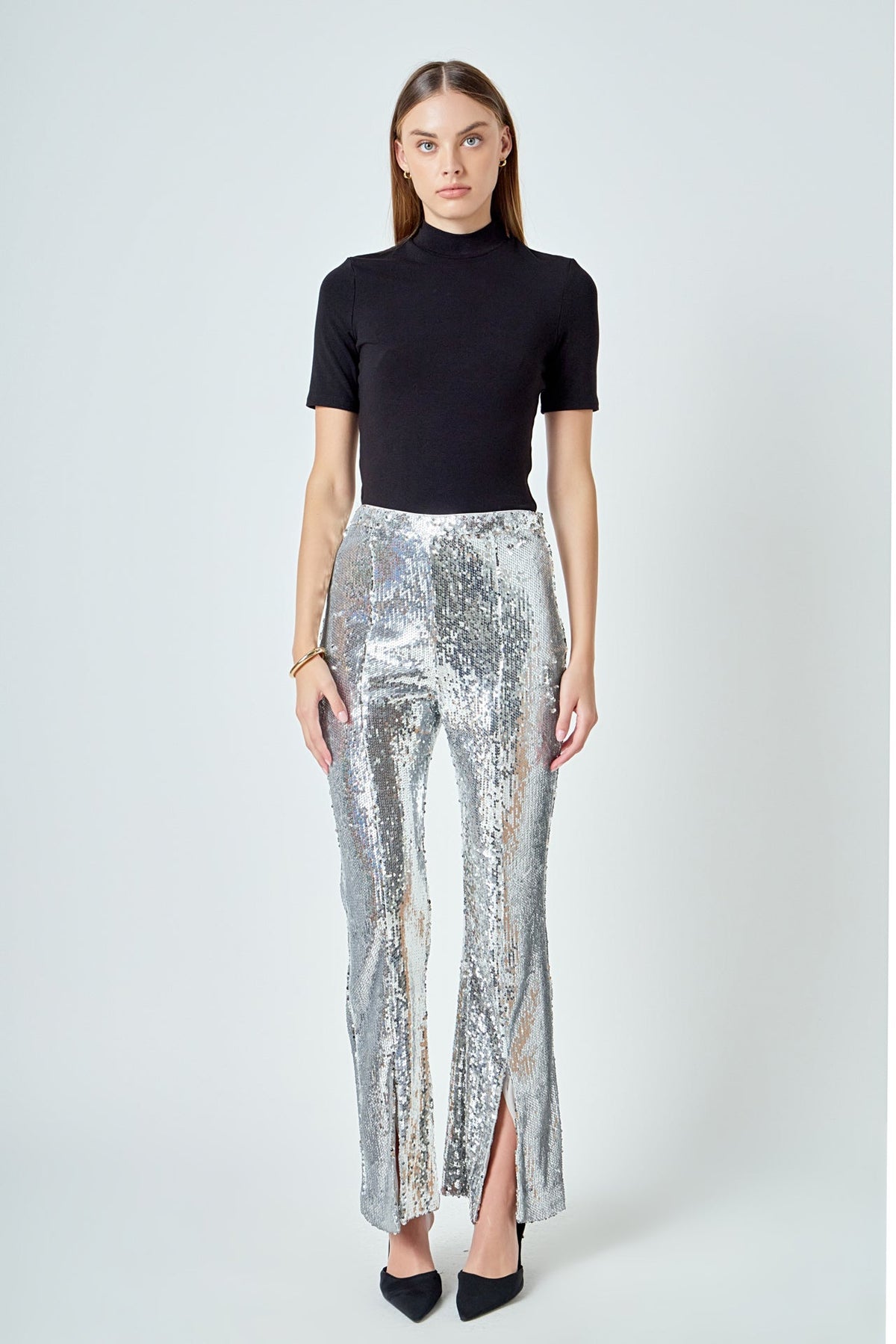 ENDLESS ROSE - Sequin Flare Pants - PANTS available at Objectrare