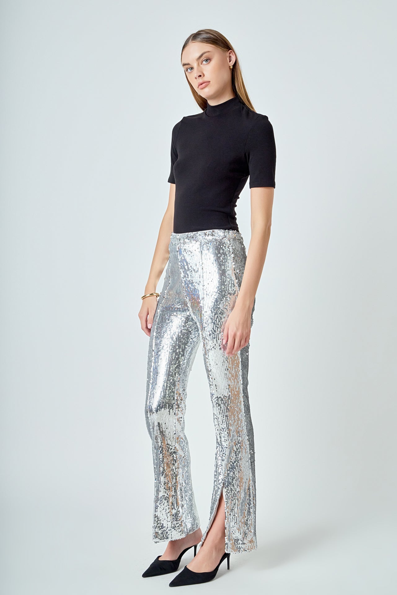 ENDLESS ROSE - Sequin Flare Pants - PANTS available at Objectrare