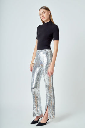 ENDLESS ROSE - Sequin Flare Pants - PANTS available at Objectrare