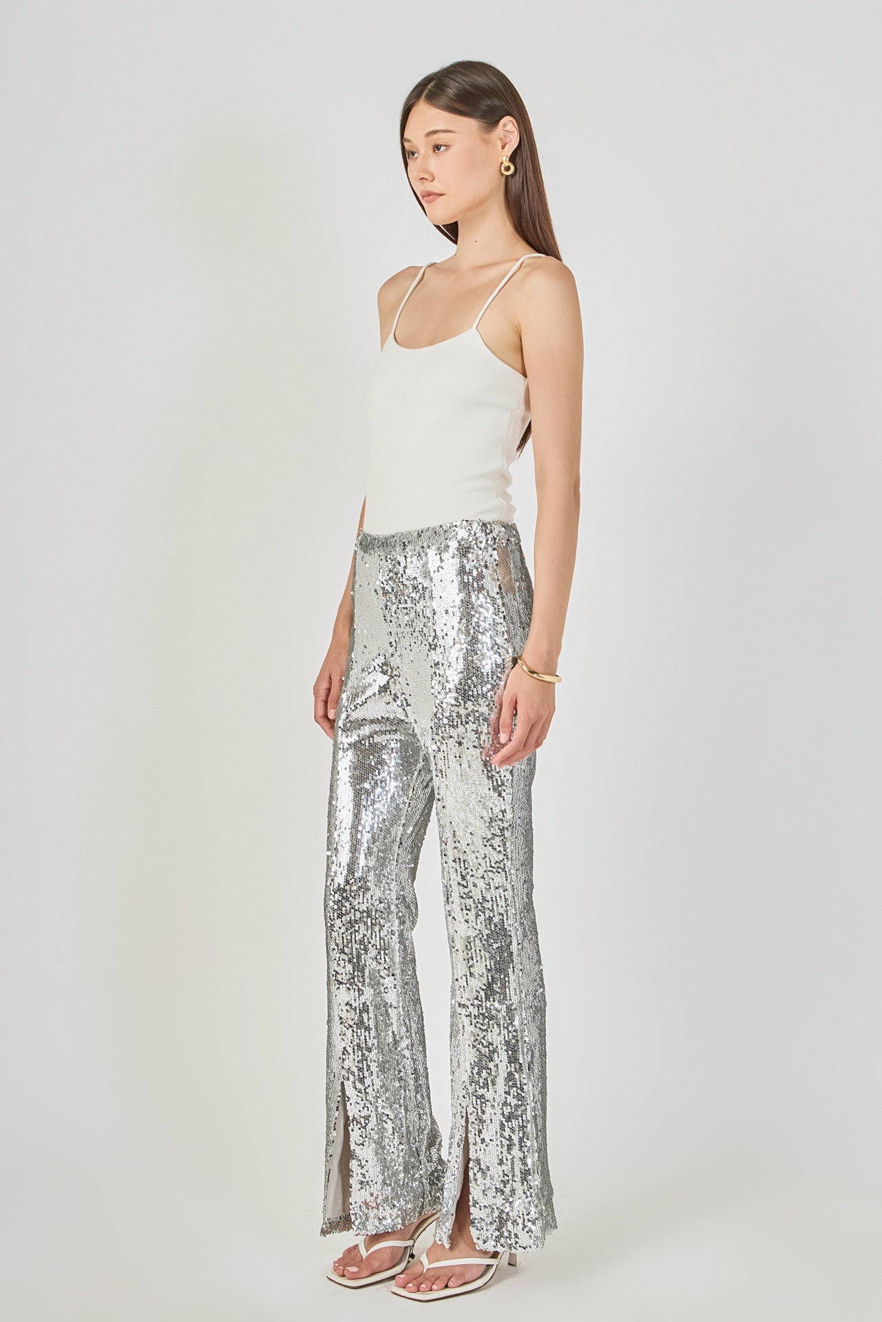 ENDLESS ROSE - Sequin Flare Pants - PANTS available at Objectrare
