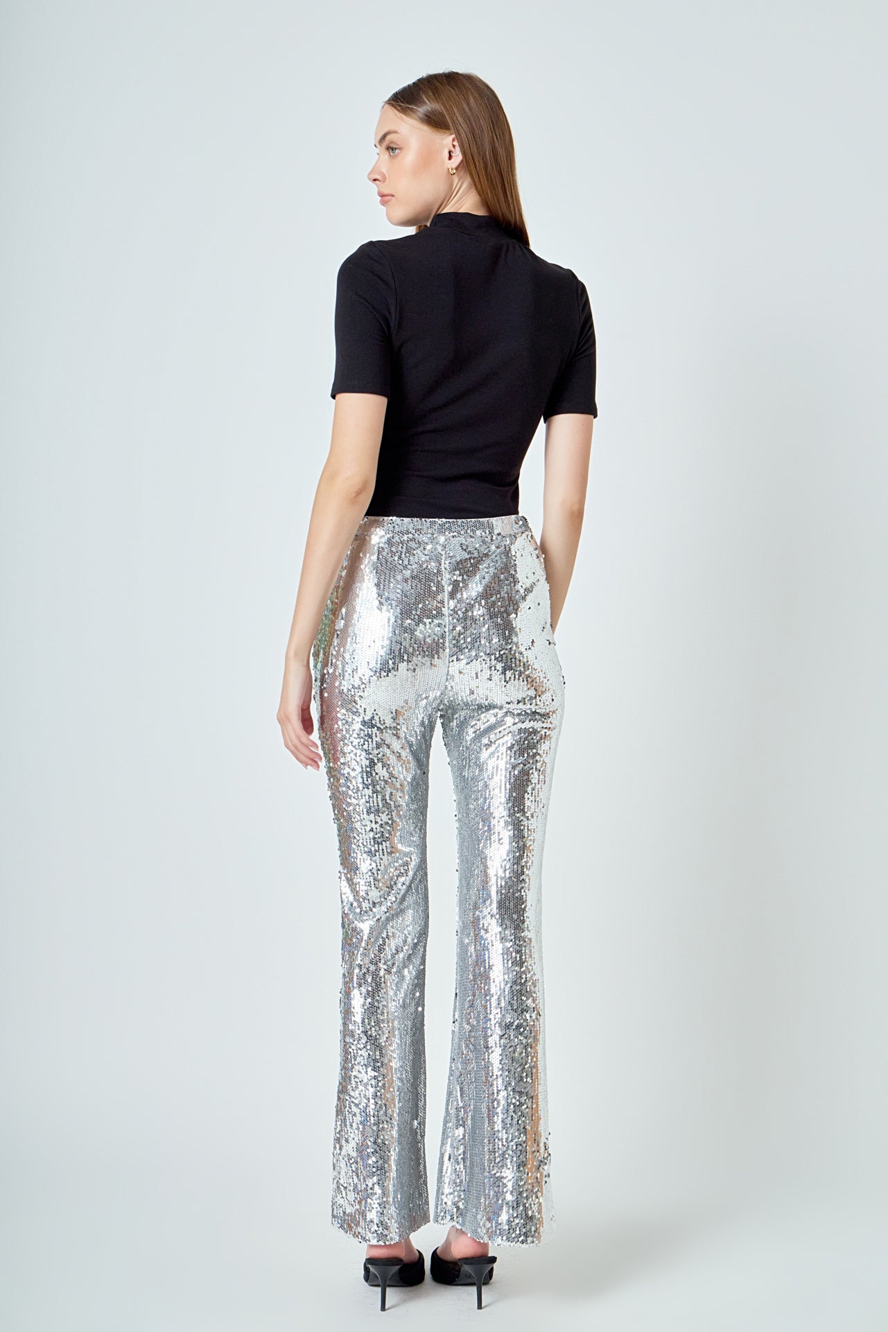 ENDLESS ROSE - Sequin Flare Pants - PANTS available at Objectrare