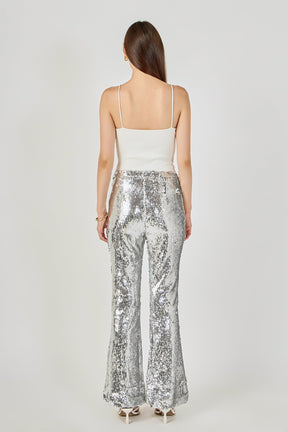 ENDLESS ROSE - Sequin Flare Pants - PANTS available at Objectrare