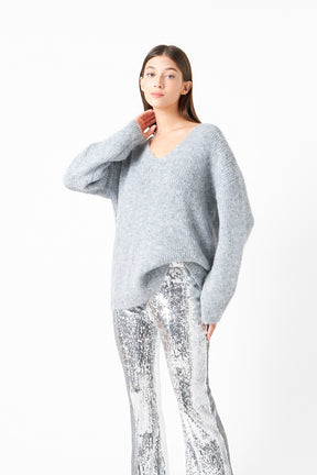 No Boundaries Sequin Flare Pants, Nobo Silver Sparkle Flare Pants