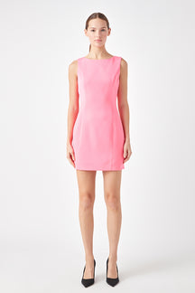 ENDLESS ROSE - Open Back Bow Tie Mini Dress - DRESSES available at Objectrare
