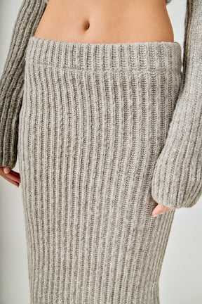 ENDLESS ROSE - High-Waisted Knit Midi Skirt - SKIRTS available at Objectrare